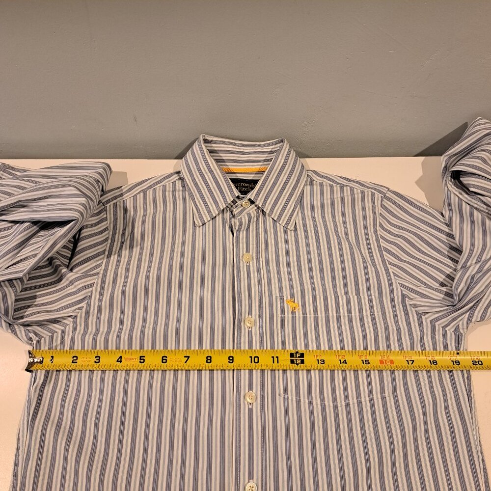 Abercrombie & Fitch Men's Small Long Sleeve Button Down Striped Shirt - Picture 8 of 11